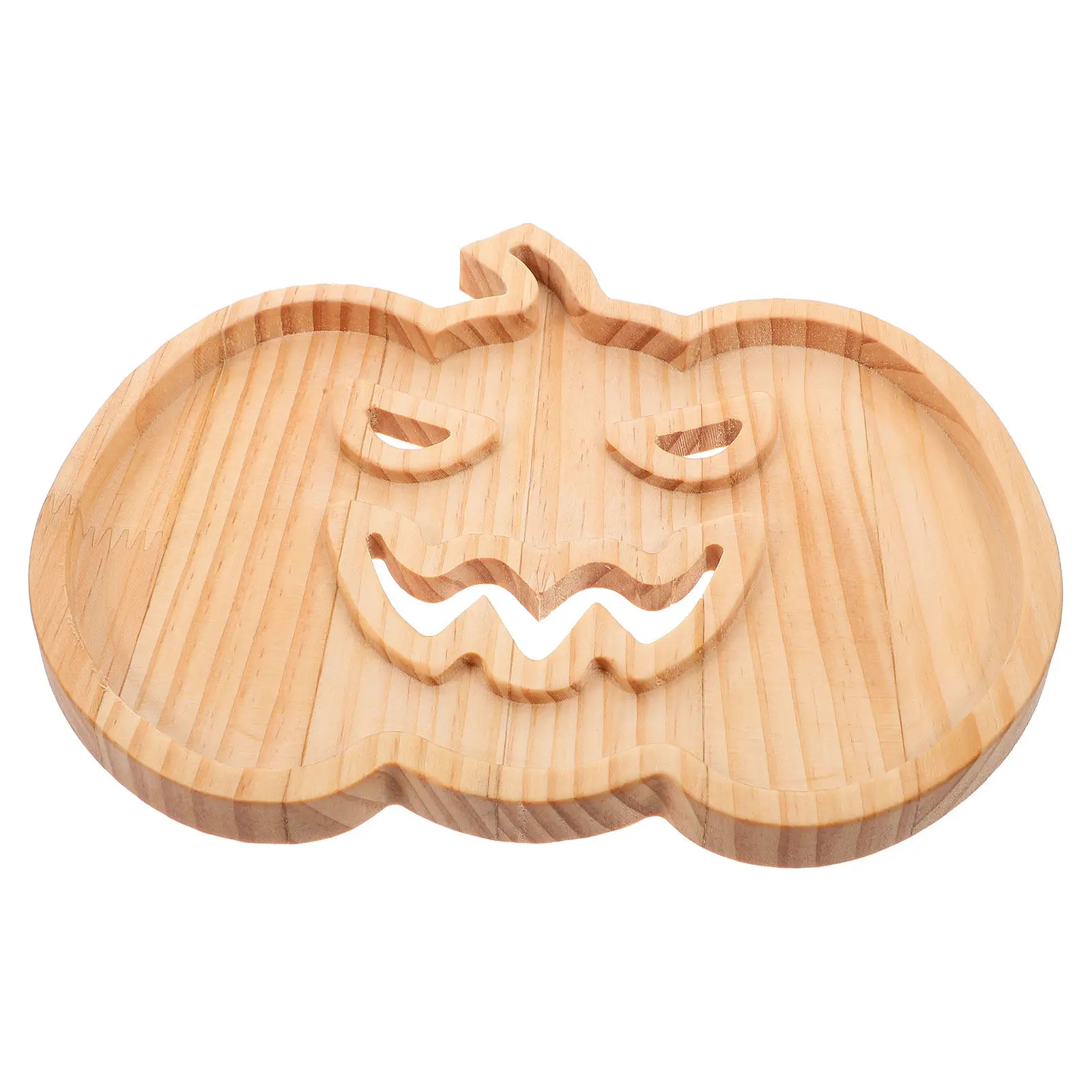 Pumpkin Design Wood Serving Tray for Desserts Fruits Dry Snacks Cake Bread Presentation Household Kitchen Supplies Party