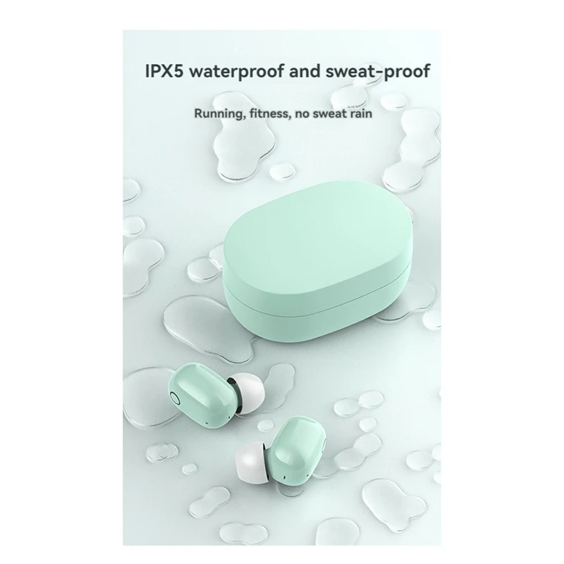 Wireless Bluetooth 5.0 Earbud IPX5 Water Sweat Proof Headphones Touch Controls, Smart LCD Charging Case 3D Stereo Bass