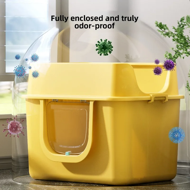 Extra Large Fully Enclosed Odor Blocking Anti Splash Maine Coon Cat Litter Box Dual Layer Anti Splash Litter Box Cat Litter Box