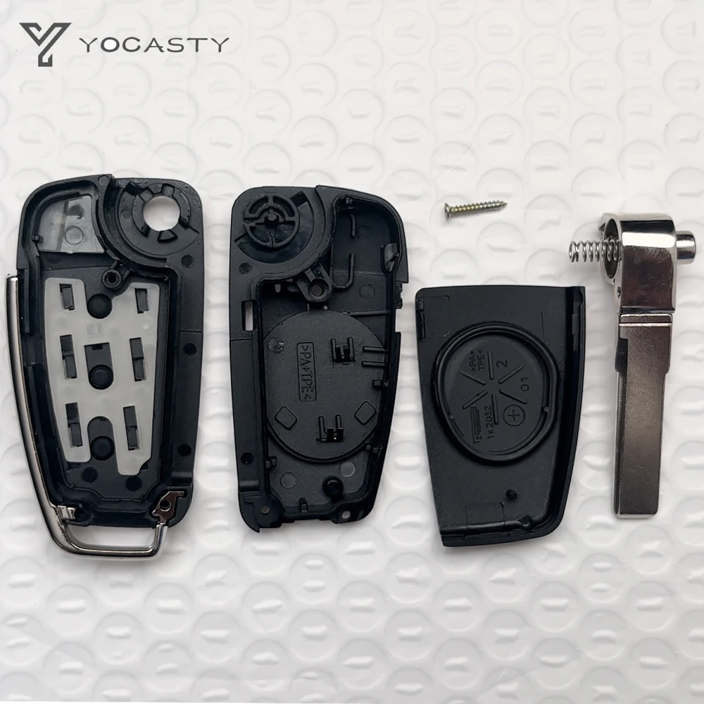 YOCASTY 3 Button Flip Folding Remote Car Key Shell For Audi A2 A3 A4 A6 A6L A8 Q5 Q7 S6 TT Replacement Case Cover