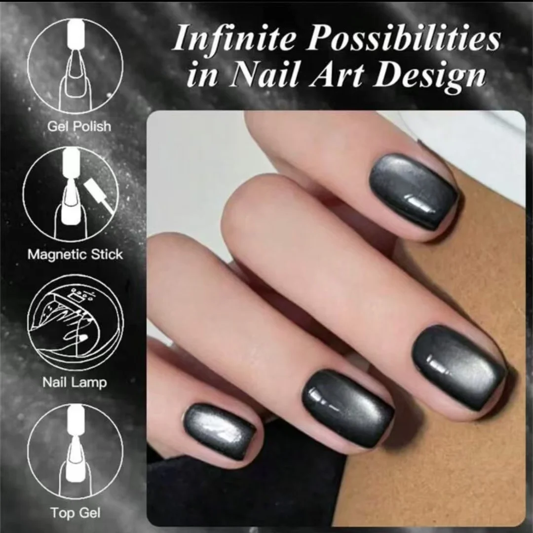 Esmalte de uñas de Gel magnético con cuentas de vidrio brillante, barniz de Gel UV semipermanente para remojar, decoración de Halloween y Navidad, 15ml