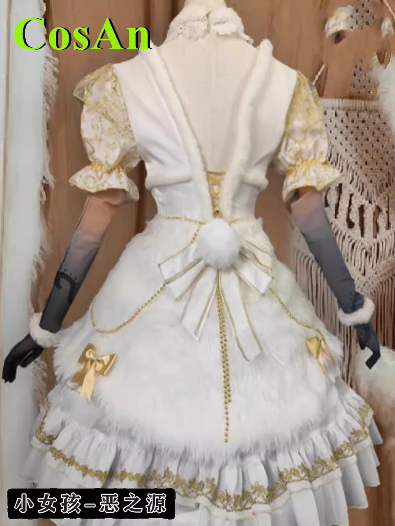 CosAn-traje de Cosplay de Anime para niña pequeña, traje de uniforme blanco a la moda, traje de Cosplay