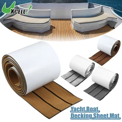 Uxcell 2400x170mm EVA Faux Teak Decking Sheet Mat Non-Slip Self-Adhesive for Boat Yacht Marine Deck Pad RV Trunk Flooring Carpet