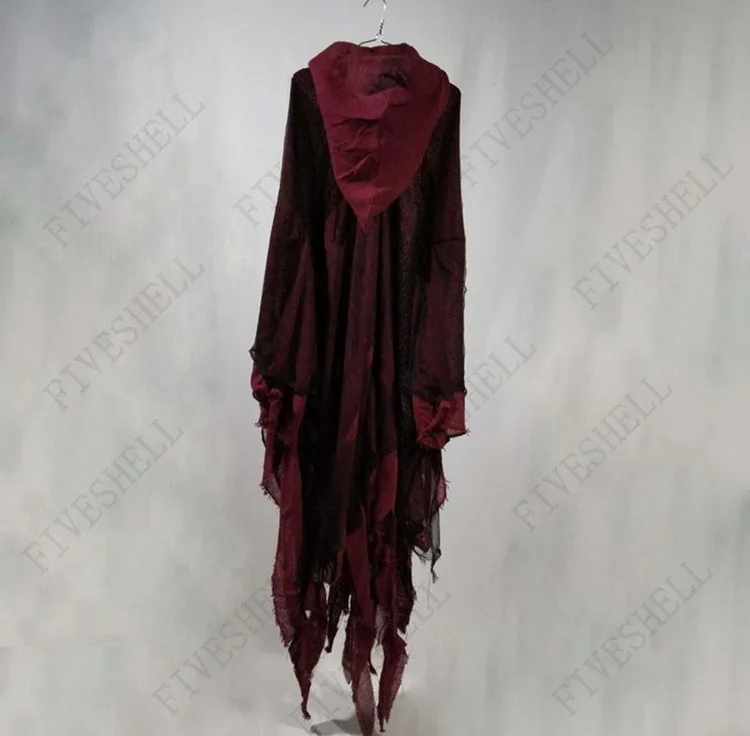 Unissex halloween ghost dementors cosplay traje gótico horror zumbi esfarrapado com capuz capas dia dos mortos festa adereços capas