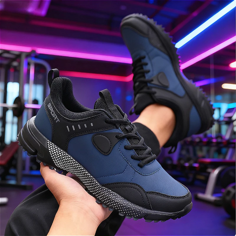 

Casual Sneakers for Men Pu Leather Trail Outdoor Hiking Shoes Mountaineering Camping Running Shoes Anti-slip Fashion Sneakers