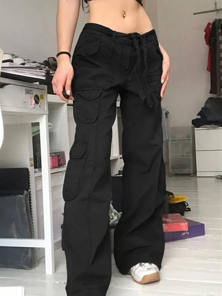 

Women Loose Casual Trousers Autumn New Street High Waist Retro American Style Niche Versatile Wide Leg Cargo Pants