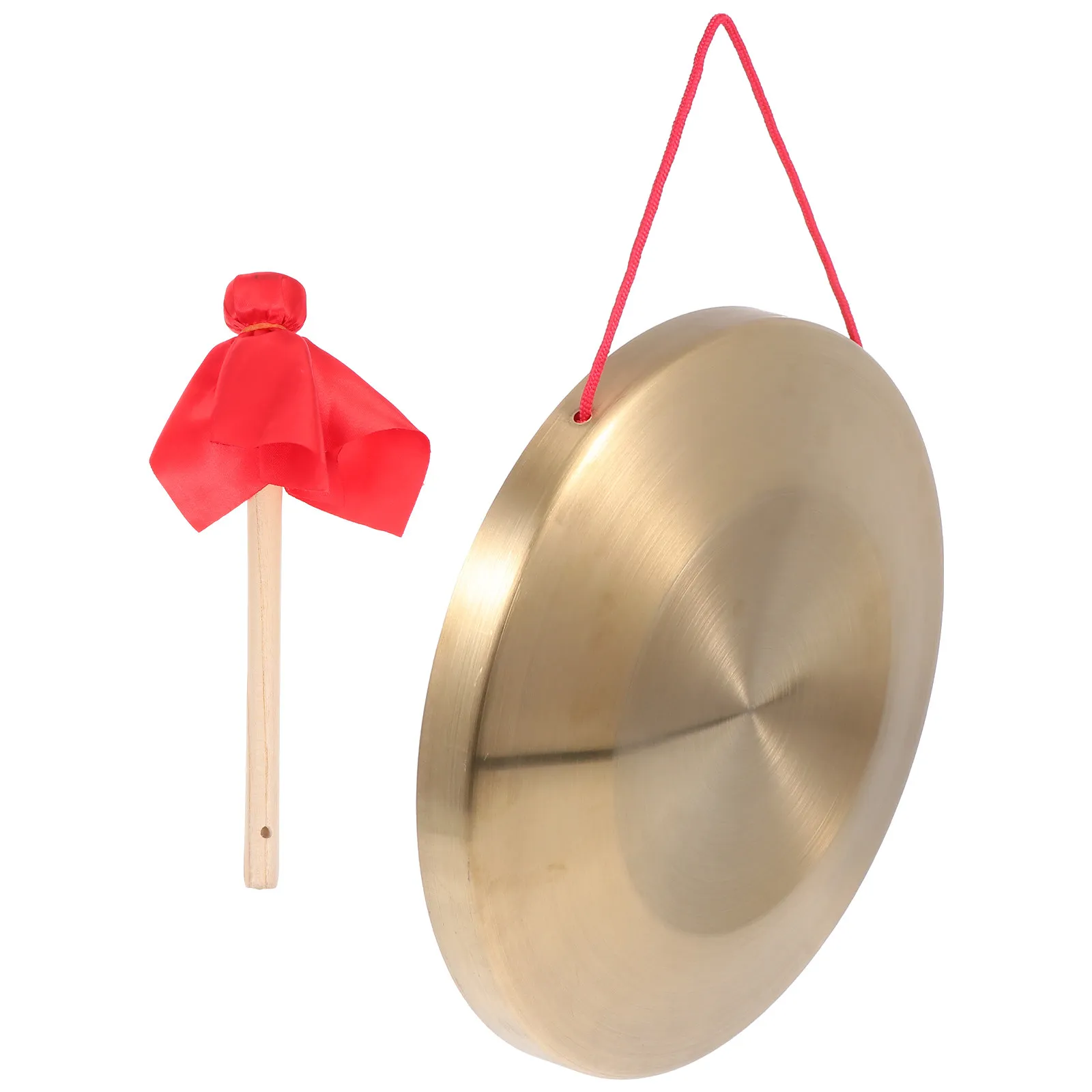 1Set Manually Polished Chinese Gong Copper Percussion Instrument Hand Gong for Opera Music Education Clear Sound Creative