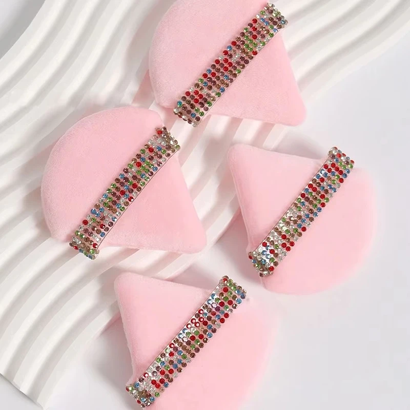 Triangolo di diamanti Soffio di polvere Spugna Triangolo di velluto Soffio di polvere Bellezza del viso Morbido e liscio Strumento per il trucco del viso Spugna per il trucco Nuovo