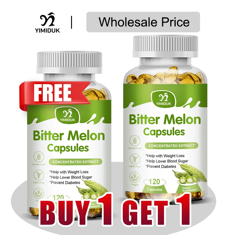 اشتري 1 واحصل على 1 مجانًا! مكمل مستخلص البطيخ المر، لسكر الدم الطبيعي، معزز عملية التمثيل الغذائي ومساعدة إدارة الوزن، نباتي
