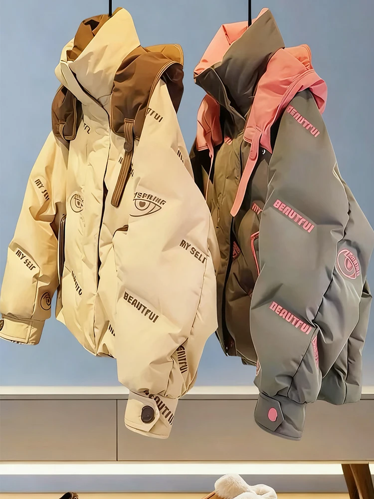 

Slimming Korean Sle Women's Faionable Warm Cotton Jaet 2025 Winter Seasonal High-End Feelings Commute Sle Long Sve