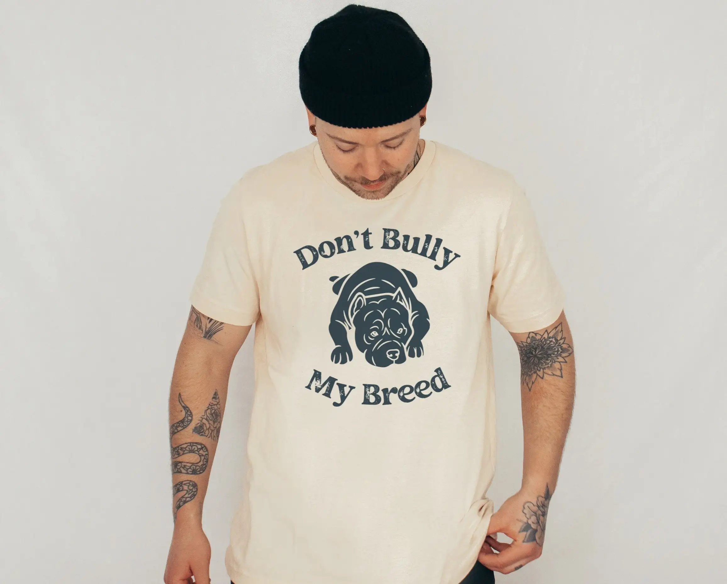 Don't Bully My Breed T Shirt Pitbull American Dad Terrier Lover Pit Bull s Mens