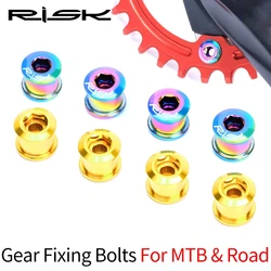 RISK ZH330 Bicycle 6.5mm Gear Fixing Bolts For MTB Mountain Road & BMX Bike Single Chainwheel Fixed Screws Nuts