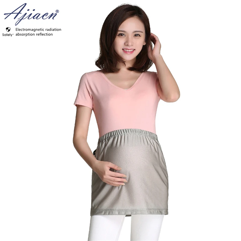 Electromagnetic radiation protective 100% silver fiber knitted fabric maternity abdominal apron EMF shielding Fetal Protector