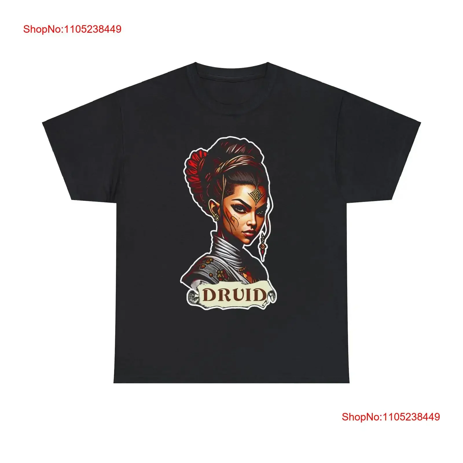 Female Human Druid RPG Fantasy DnD Character Cotton T Shirt vintage Washed Breathable Stylish graphic Stretched Unisex