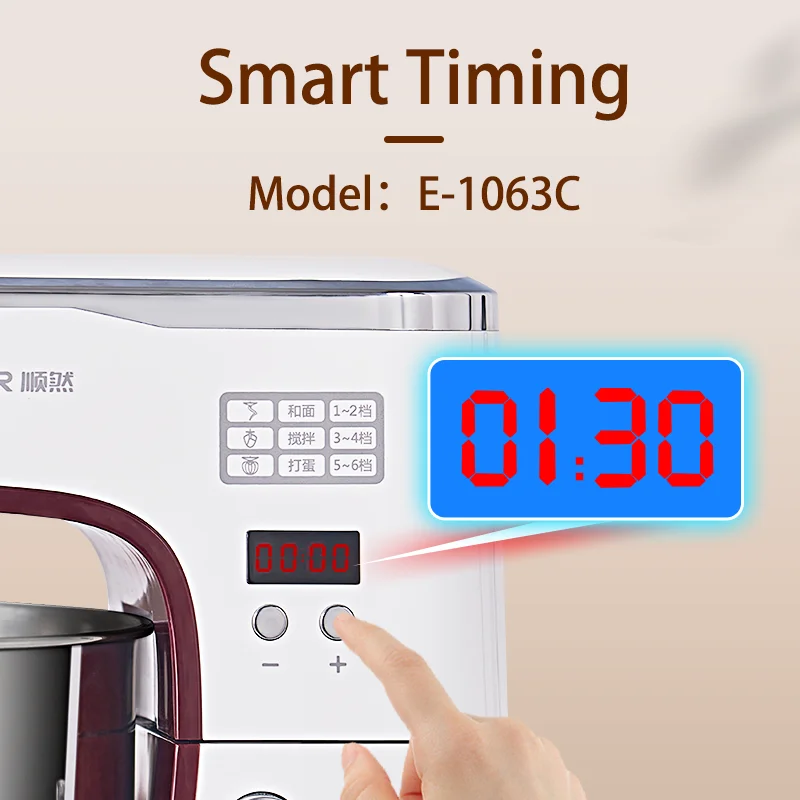 Mikser planetarny SUNATUR 5.5L 1300W, robot kuchenny z timerem, elektryczny blender kuchenny, trzepaczka do śmietanki, mikser do napełniania.