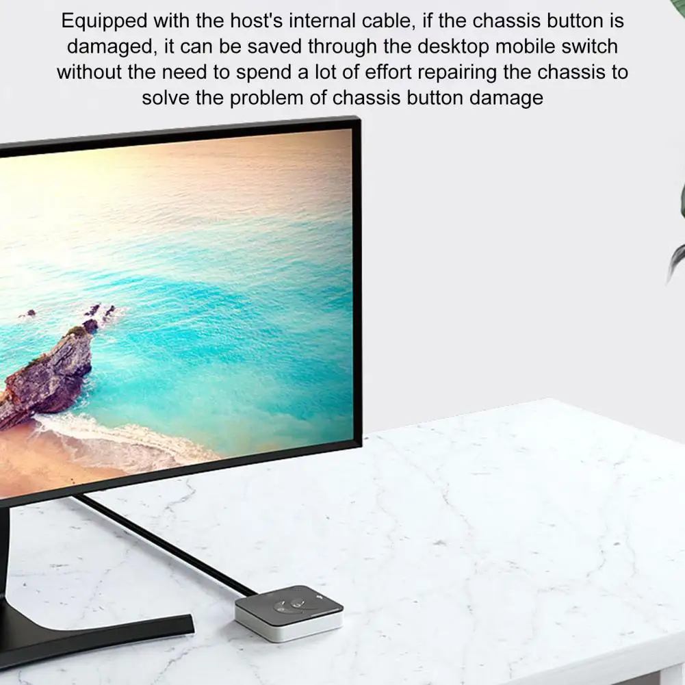 電源ボタン付きデスクトップスイッチ デスクトップコンピュータ用ユニバーサル外部電源ボタン デスクトップ用高速USB3.0/2.0