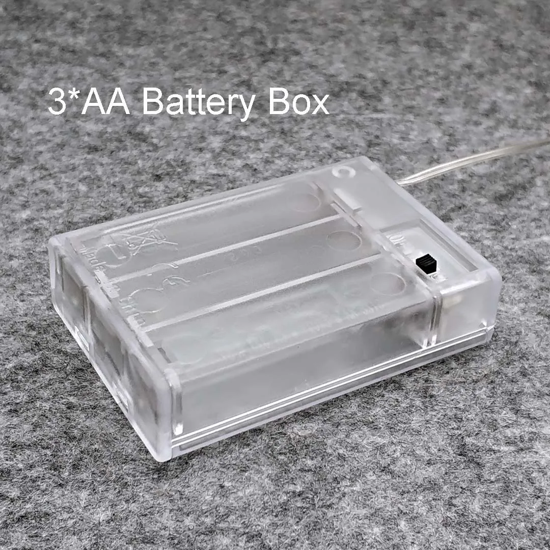 2AA /3AA Transparenter AA-Batteriehalter mit Abdeckung und Schalter & 300mm Kabel, 3V/4,5V 5 # Batterien nicht enthalten – Detail 4