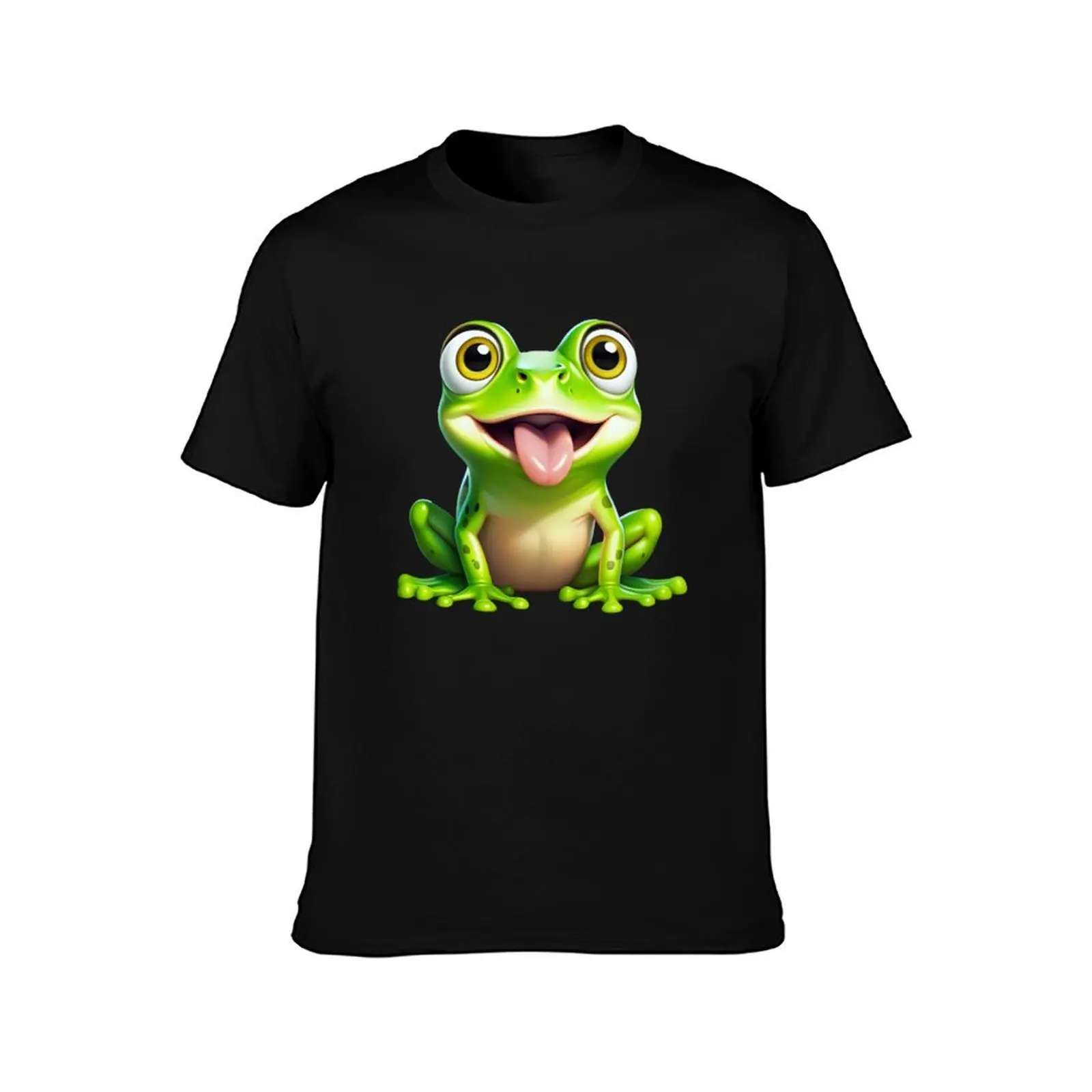 Cheeky Frog Antics T-Shirt Summer Casual Cotton Tee Oversized Streetwear Tops Vintage Graphic Print Loose Fit Short Sleeve