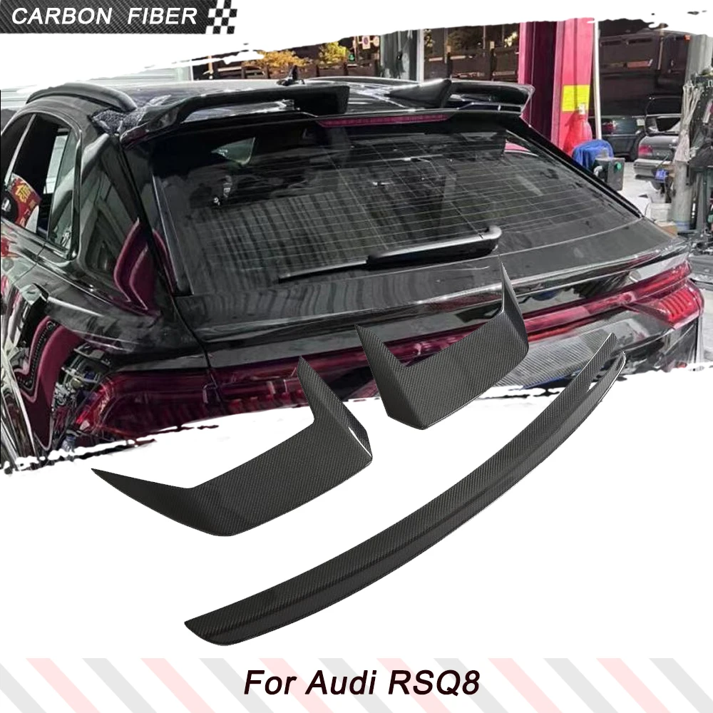 

Carbon Fiber Car Rear Roof Spoiler Lip For Audi RSQ8 RS Q8 2020-2023 Car Racing Spoiler Auto Trunk Lip Window Middle Splitters