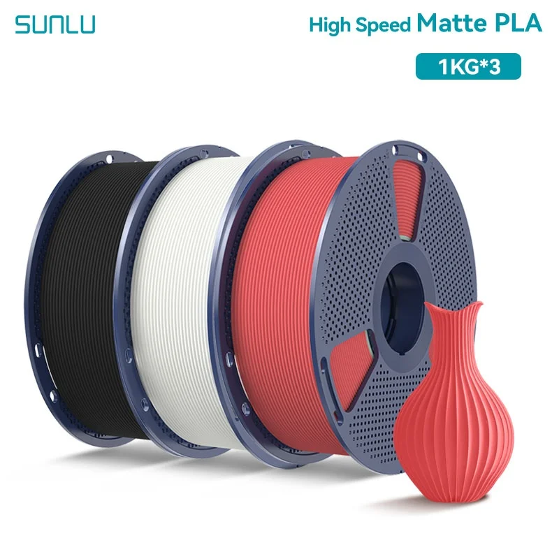 SUNLU 3KG Hochgeschwindigkeits-Matt-PLA-Filament 1,75mm 1000g Hochgeschwindigkeits-Druckfilament für präzises Drucken, passend für die meisten FDM-Drucker