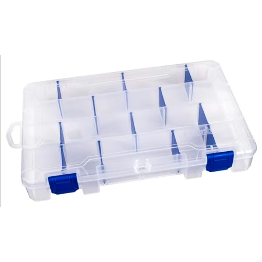 Outdoors Tuff Tainer Fishing Tackle Box with Zerust Anti-Rust Dividers - Includes 12 Dividers, 24 Compartments, Clear Fishing L view 5
