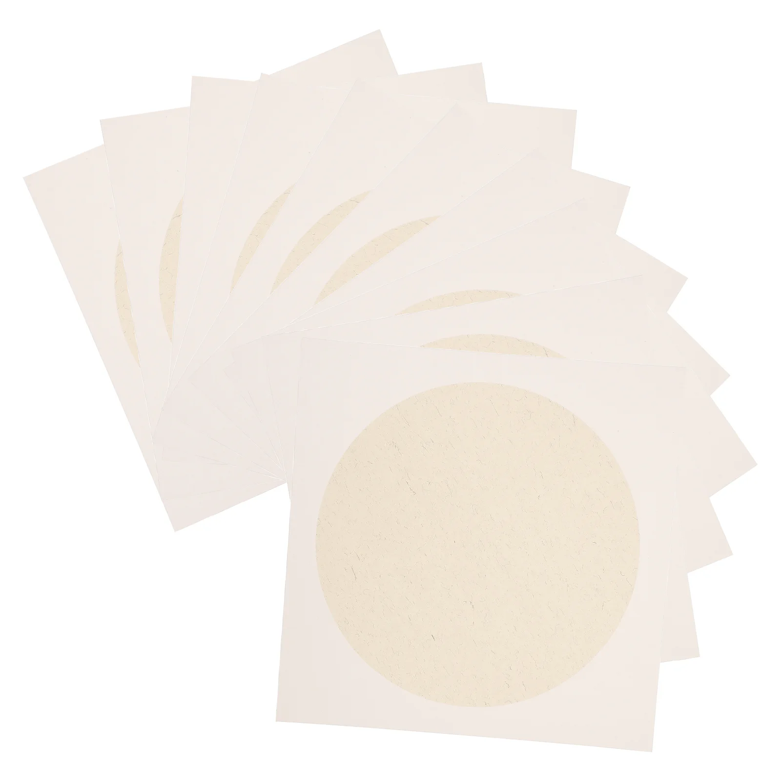 

Blank Chinese Rice Papers Art Painting Calligraphy Thickened Handmade Card Round