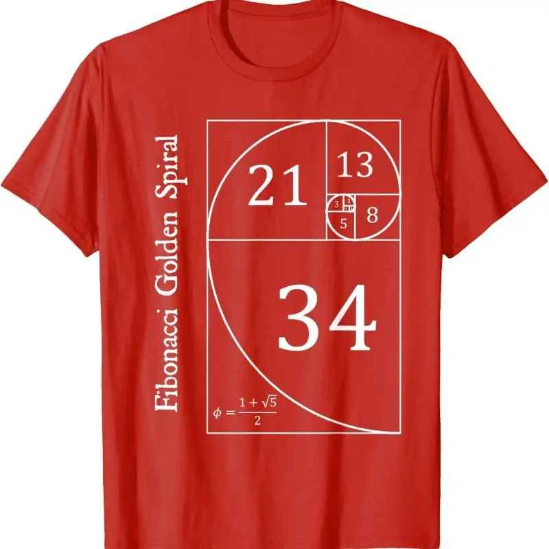 Funny Fibonacci Gold Spiral Nerd Math Teacher Gift Golden Ratio T-Shirt Mathematics Geometry Graphic Tee Casual Science Top