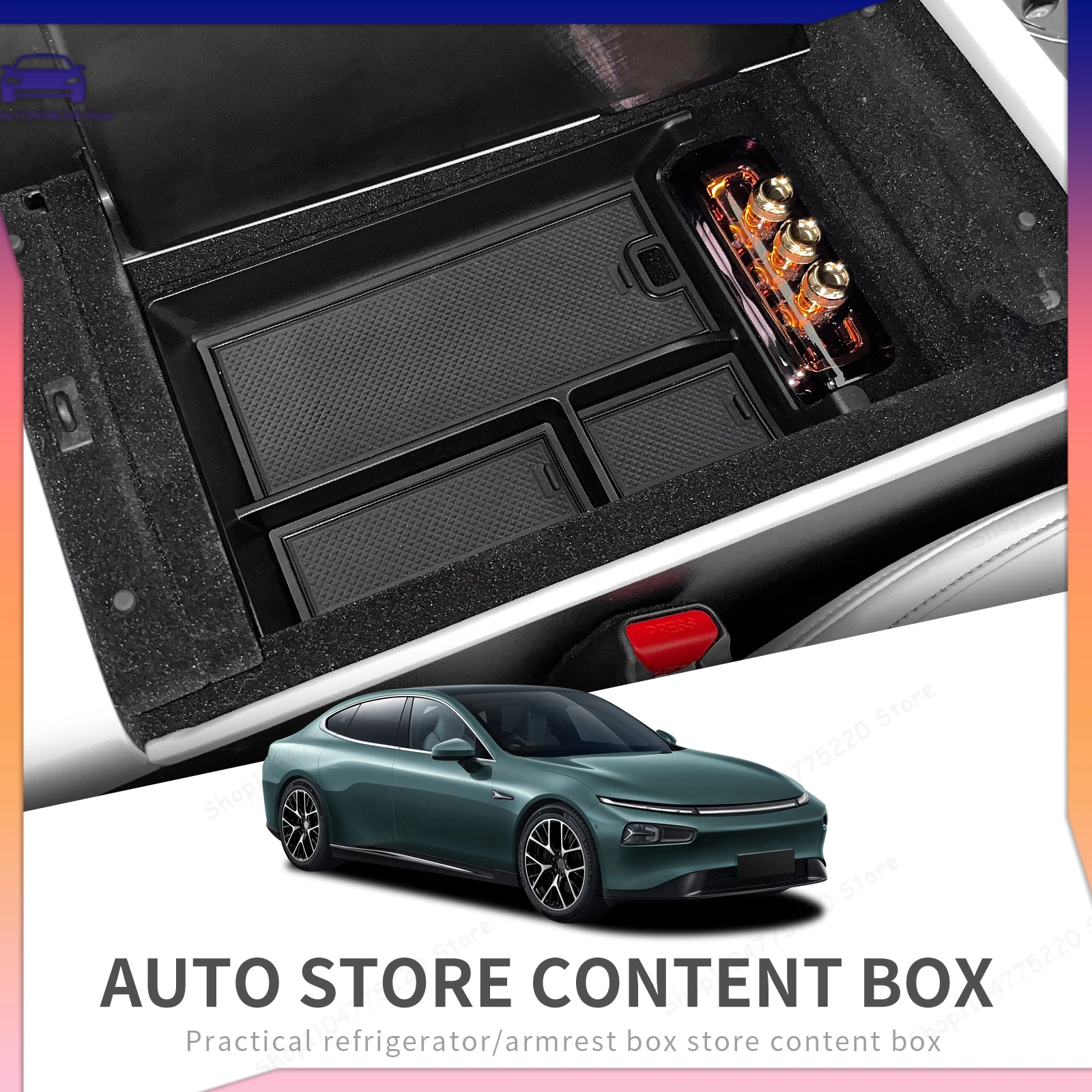 

For Xpeng P7i 2023 2024 Center Console Armrest Storage Box Car Tray Organizers Accessories Tidying