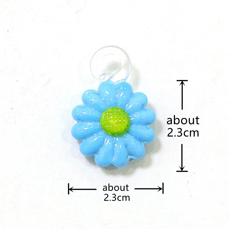 6Pcs New Lovely Mini Daisy Sun Flower Glass Charms Pendant For DIY Girls Earrings Women Sweet Fashion Jewelry Making Accessories