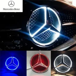 Car Front Grilled Star Emblem LED Illuminated Logo White Blue Red Light for Mercedes Benz W205 C E R ML GL GLA CLA CLS 2013-2016