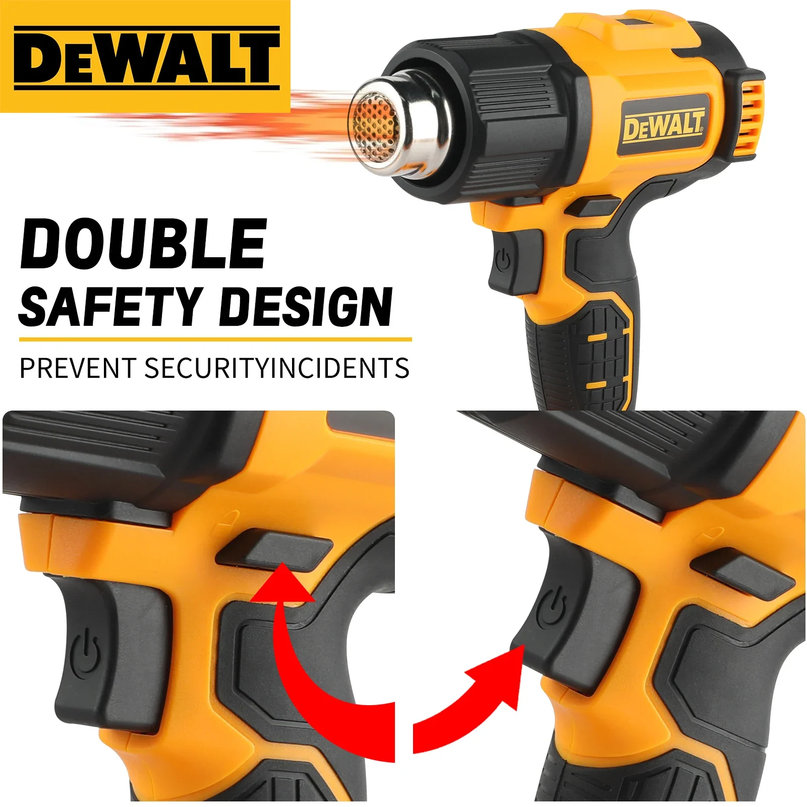 

Dewalt DCE530 Cordless Heat Gun:20V,2 Speed Modes,5 - in - 1 Nozzles,0.647kg,For Adhesive Softening,Paint Stripping&More
