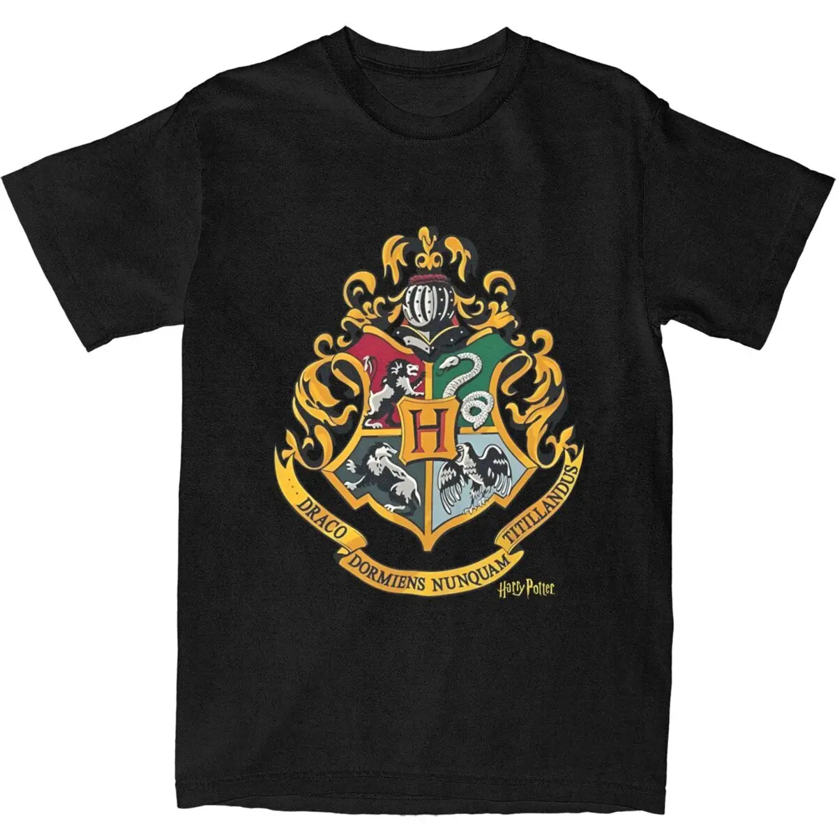 MINISO H-HARRY P-POTTER Movie T Shirt 100% Cotton Harajuku Tshirt For Men Short Sleeves Custom Logo Tops