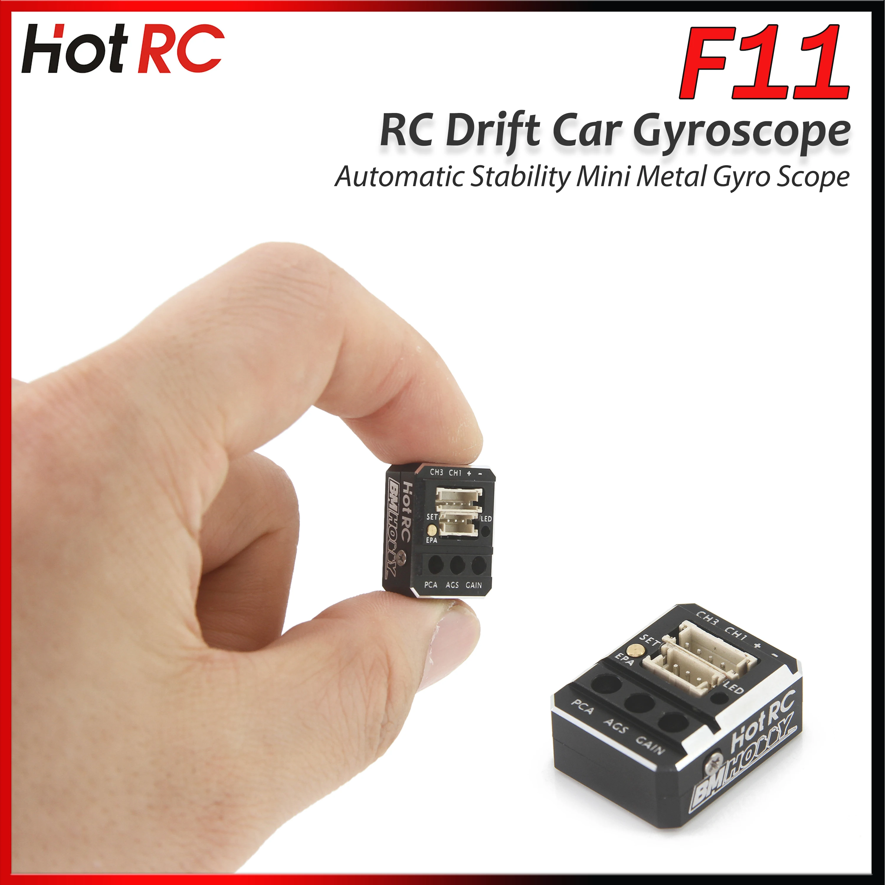 

Hotrc F11 RC Drift Racing Car Gyroscope Automatic Stability Mini Metal Gyro Scope Control Compact Professional Integrated Gyro