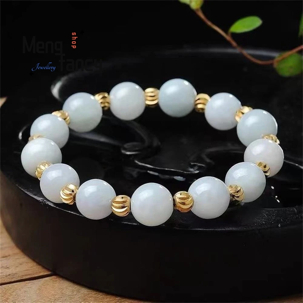 

Natural Myanmar Jadeite Old Pit Jade String Bracelet Exquisite Elegant Popular High-grade Luxury Quality Jewelry Holiday Gifts