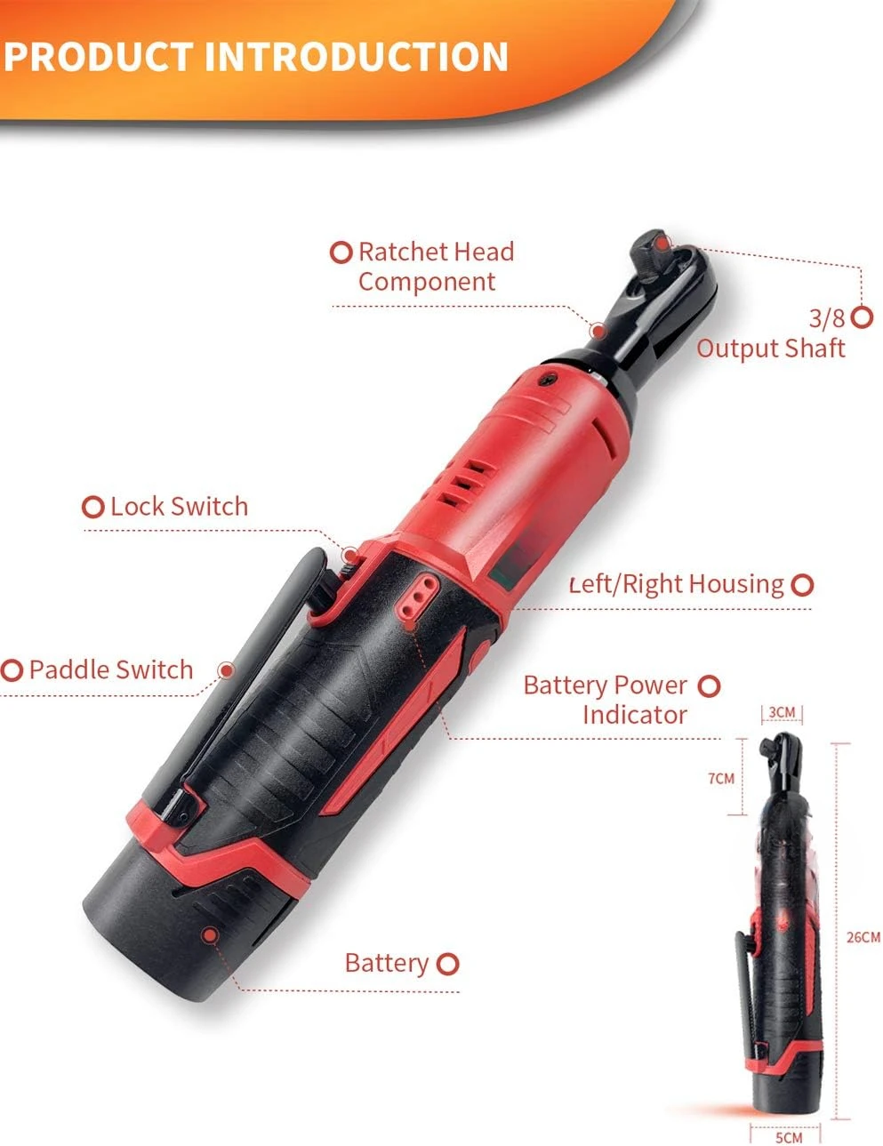 Tool Kit With 2 Packs 2000mAh Lithium-Ion Battery And Charger