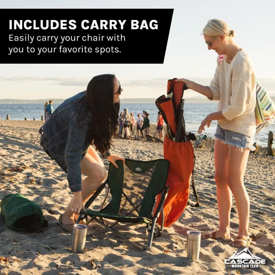 Sedia da campeggio pieghevole per campeggio Spiaggia Picnic Barbecues Eventi sportivi con borsa per il trasporto Design leggero e portatile per pubblicità all'aperto