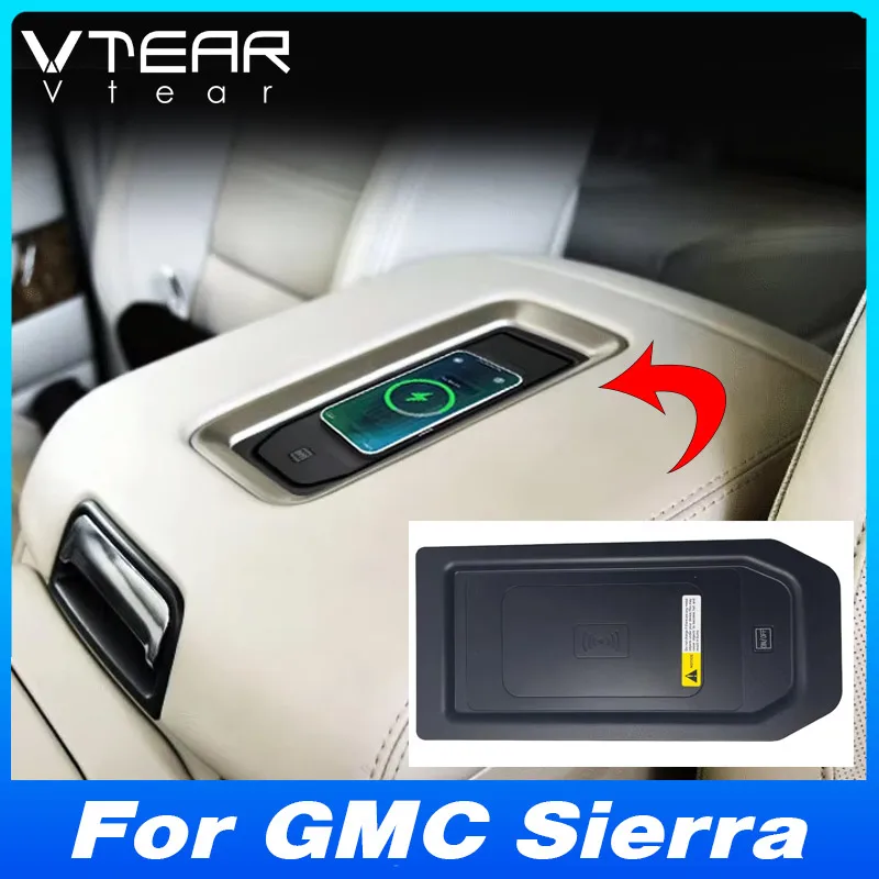 

Для GMC Sierra 2019-2021 автомобильное беспроводное зарядное устройство, адаптер для быстрой зарядки телефона, аксессуары для внутренней модификации