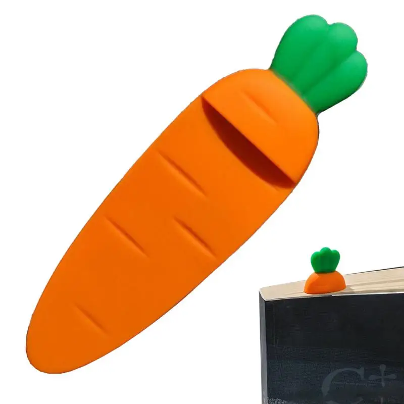 Book Marks for Reading Silicone Carrot Book Marks for Pages Students Stationery Funny Bookmark for Adults Kids Family Friends