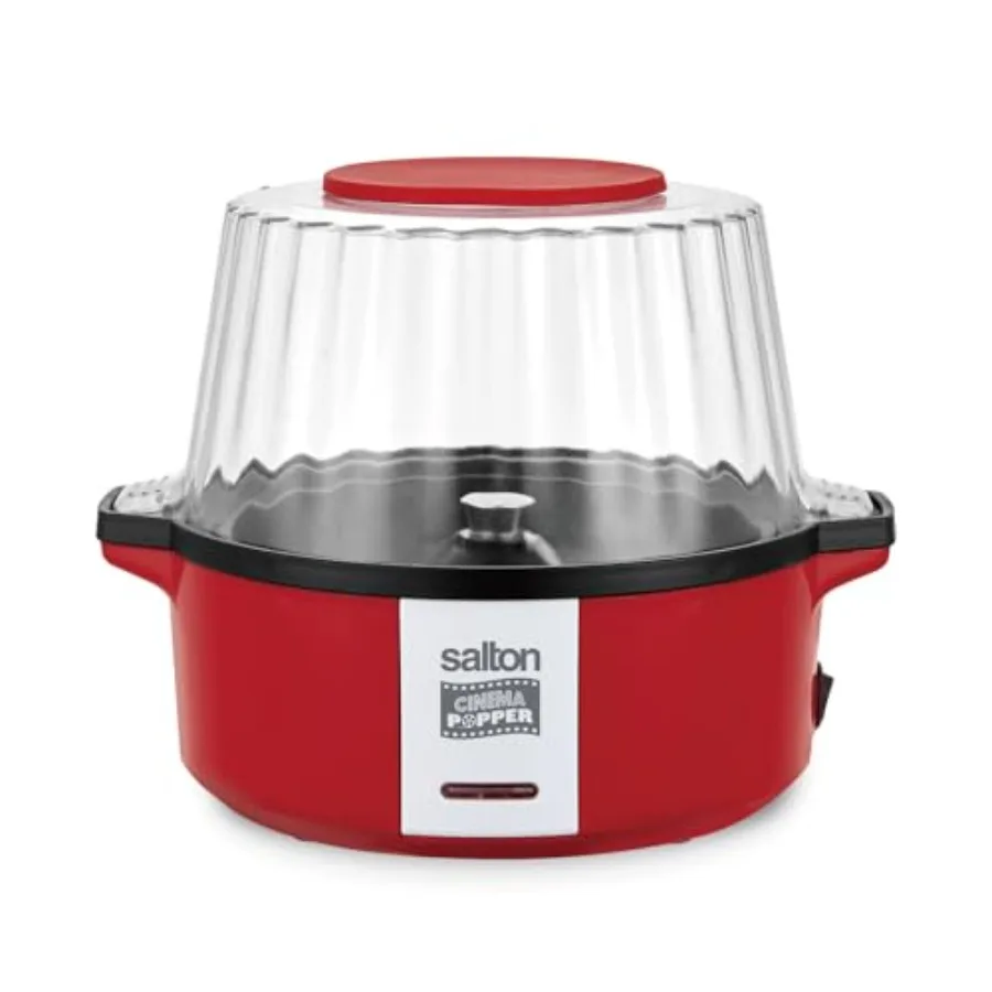 

Stir Popcorn Maker Low Calorie Snack Flip to Serving Bowl Convenient Countertop Size Durable Easy to Use Red CP1778