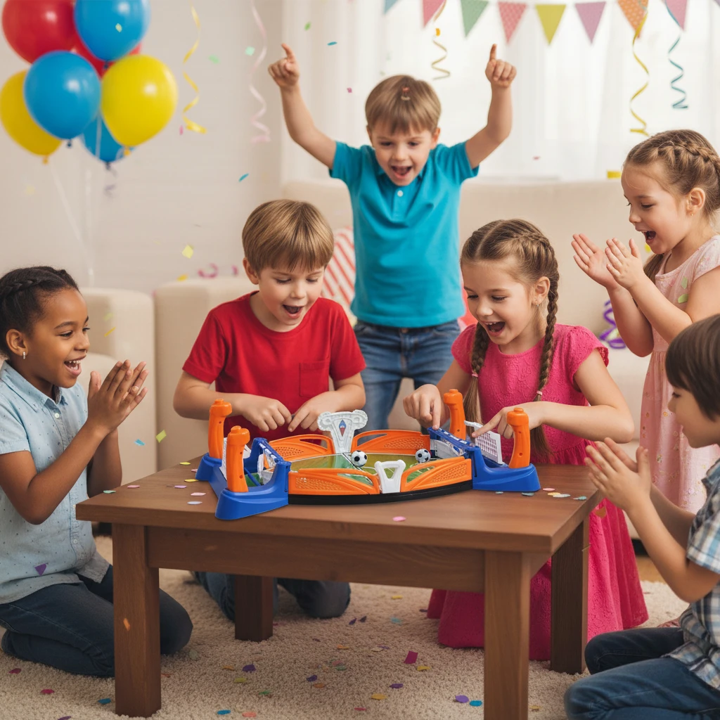 Tafelvoetbaltafel voor 2 spelers met 4 ballen - Mini-tafelvoetbalspel voor binnenshuis gezinsplezier, voetbaltafel voor kinderen en volwassenen voor spel