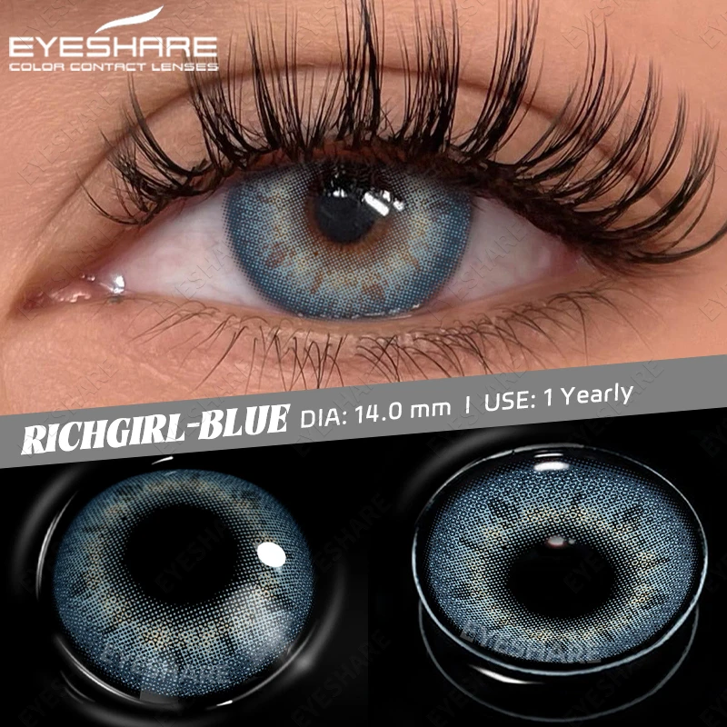 EYESHARE Blau Grau Beauty Eye Contact Farbkontaktlinse für Augen Braune Make-up-Linsen Jahresgrüne Pupillen Weiche farbige Augenlinse Blue Gray Beauty Eye Contact Color Contact Lens for Eyes Brown