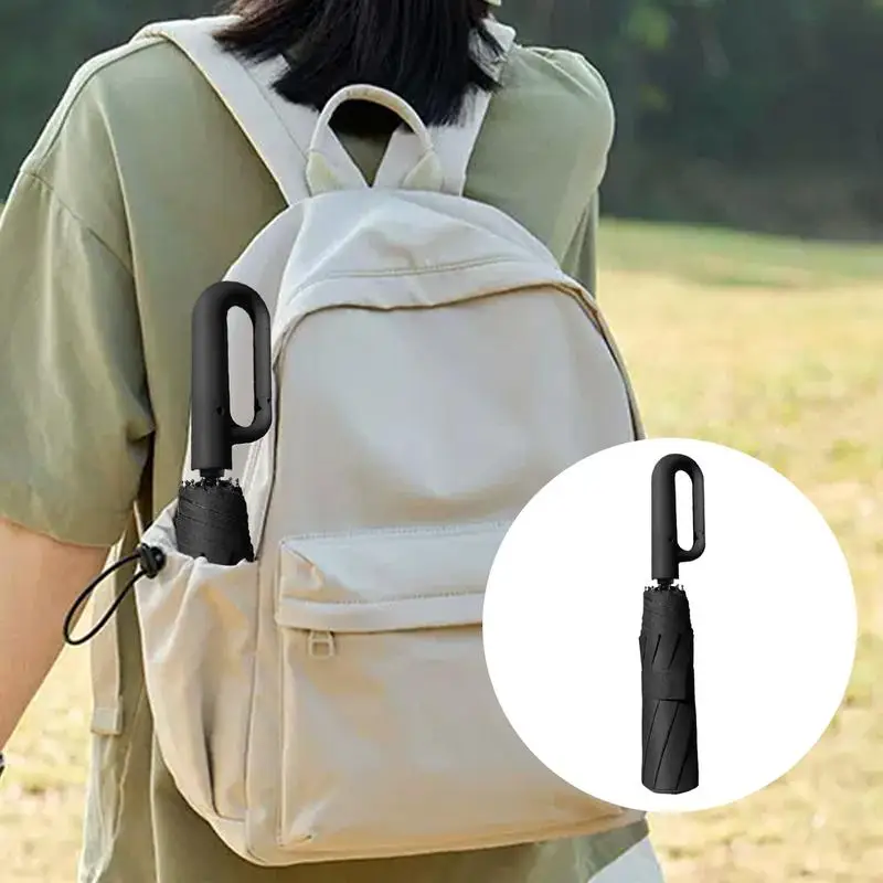 Windproof Umbrella UV Protection Carabiner Handle Wind Proof Umbrellas Compact Folding Umbrella Automatic Open And Close