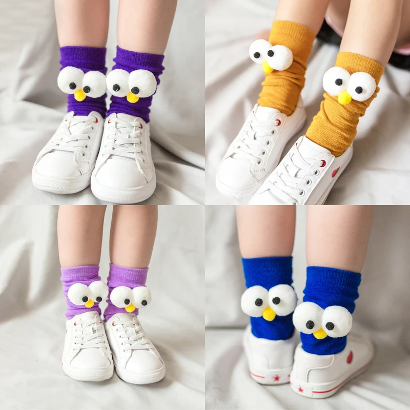 Multi-color 3D Big Eyes Socks For Couple Friends 3D Doll Low-Tube Cute Socks Novelty New year Women Adults Funny Animal Socks