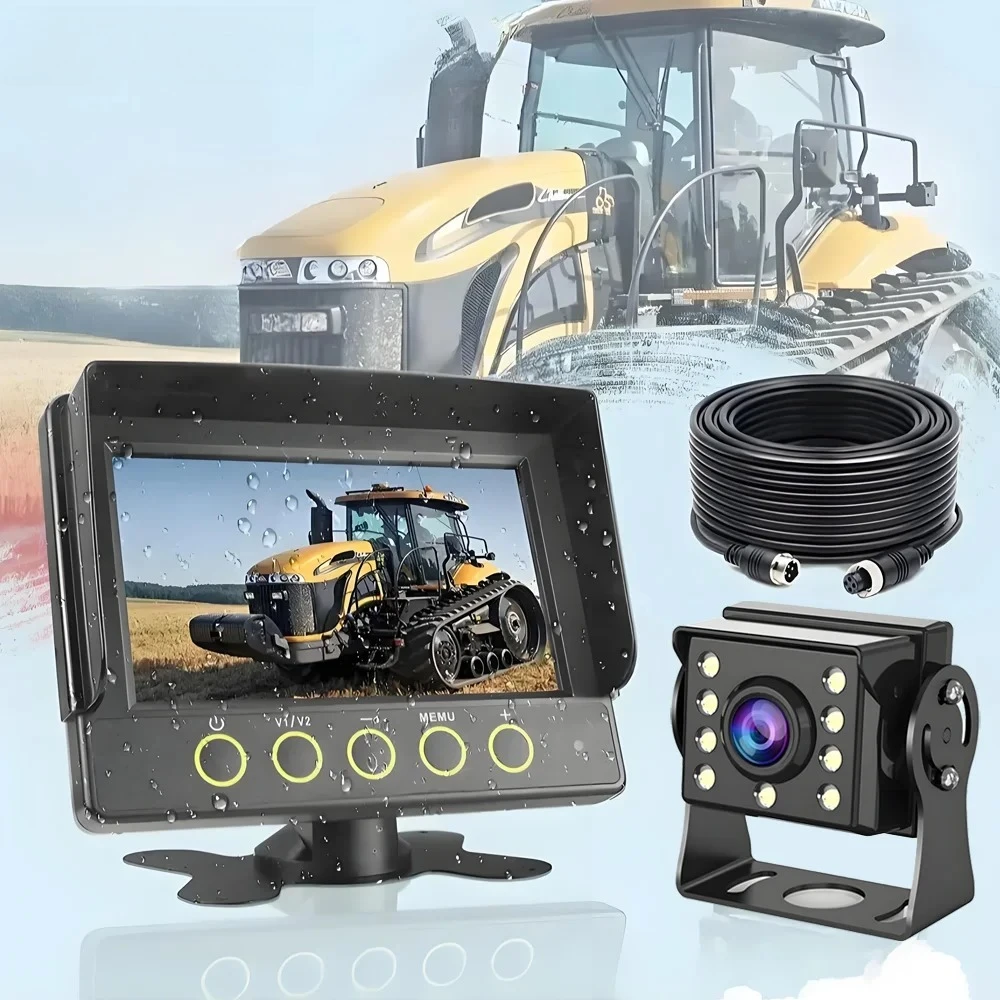 7 Inch 2CH IP69 Waterproof Dustproof AHD Rear View DVR Monitor Backup Camera For Truck RV Van Agricultural Construction Vehicle
