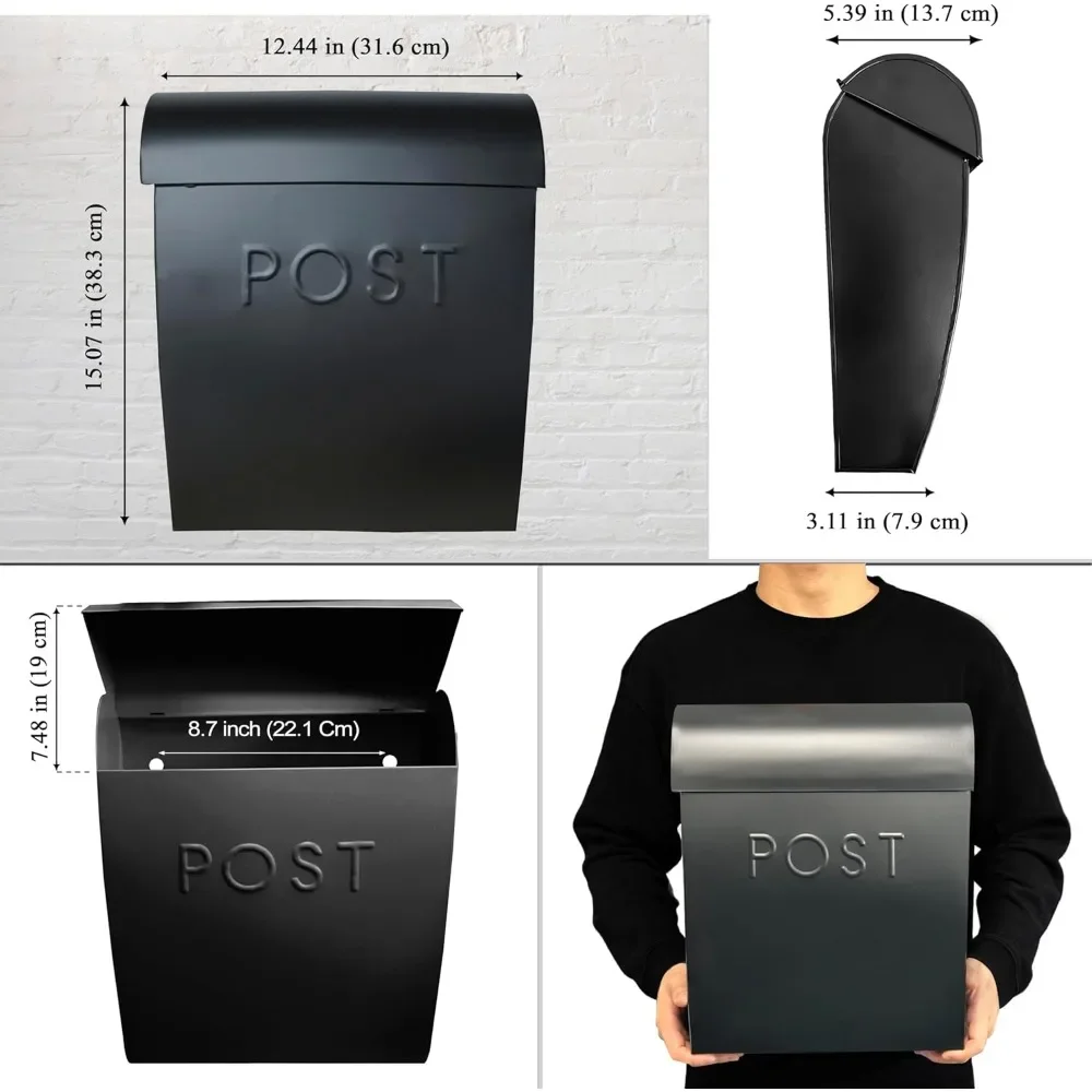 Extra Large Euro Post Parcel Mailboxes for Outdoor Use - Rust Resilient Galvanized Steel Large Package Mailbox