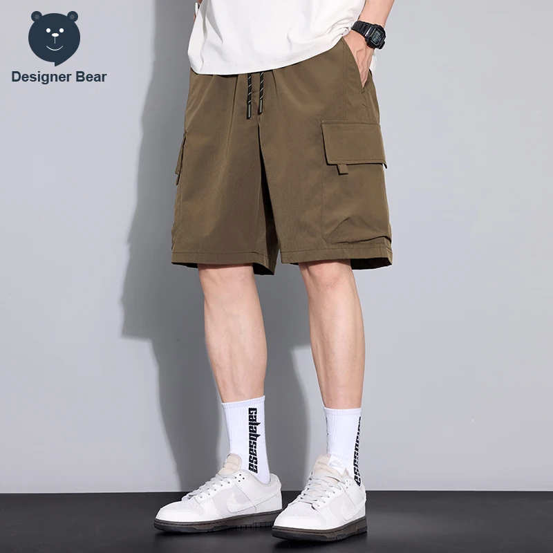 

Высококачественные мужские летние шорты-карго из ледяного шелка 2026 года, быстросохнущие, с охлаждающим эффектом, с множеством карманов, бермуды до колена для мужчин