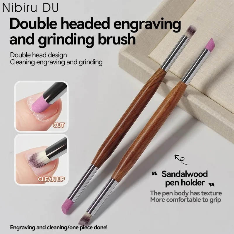 Pinceau pour Nail Art, mélange de colle sculptée à Double tête, pinceau de peinture en relief multifonctionnel, nouveau stylo de distribution de colle en acier inoxydable
