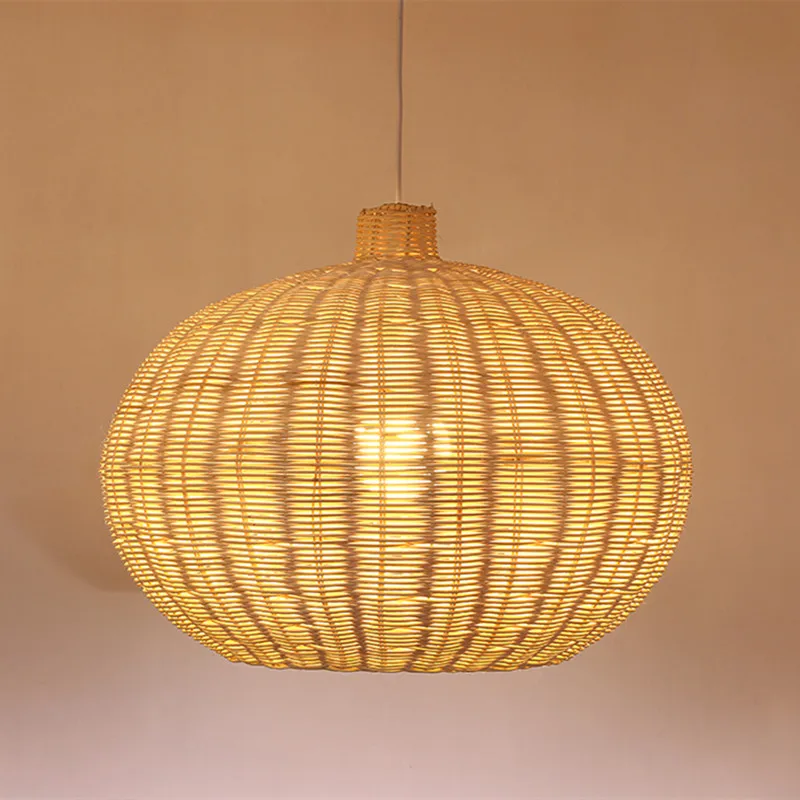 

Nordic Pastoral Creative Rattan Art Lamp Farmhouse Restaurant Home Bedroom Living Room Hot Pot Shop Kitchen Bamboo Pandent Lamp