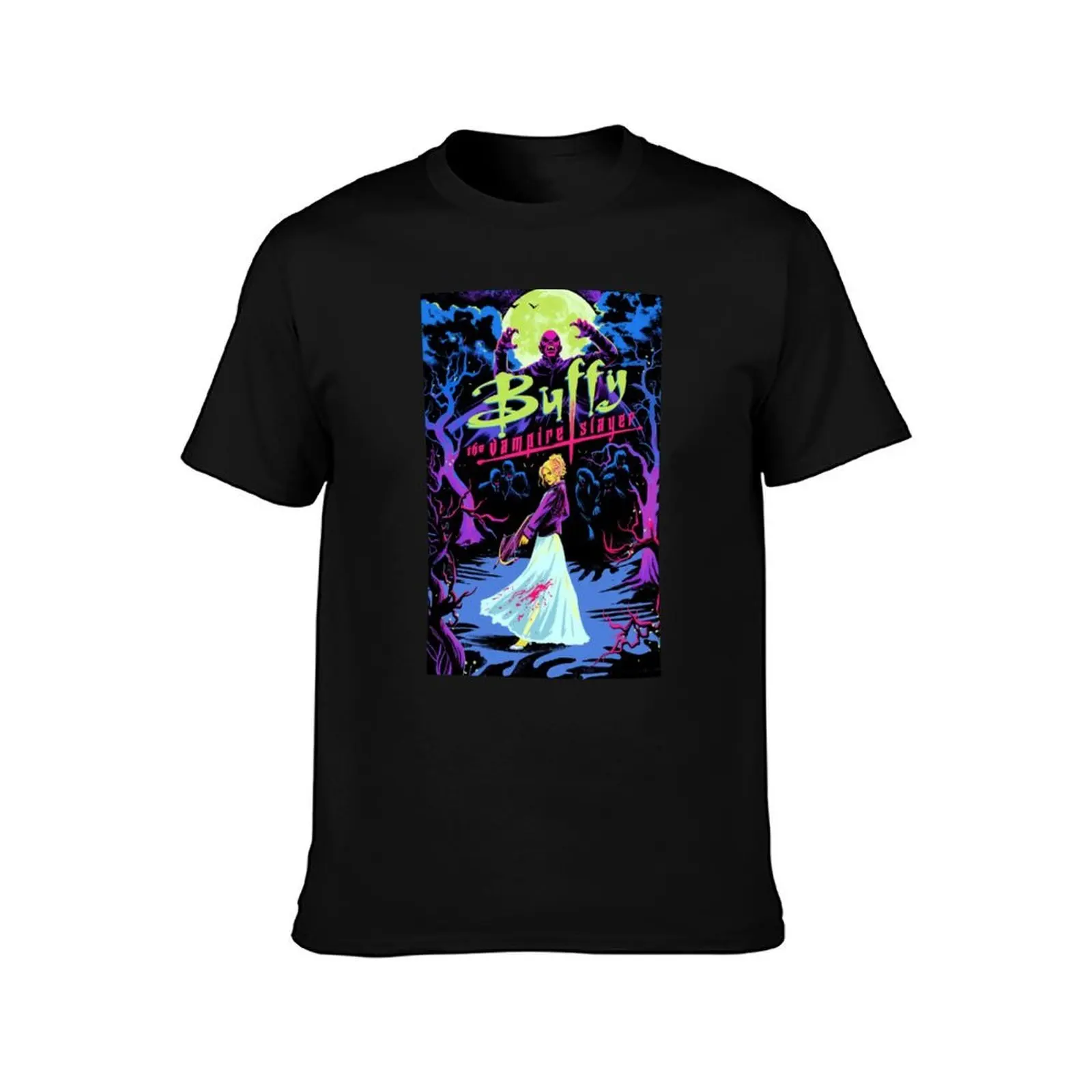 Buffy The Movie Horor T-Shirt, Summer Casual Cotton Tee, Oversized Streetwear Tops, Vintage Graphic Print, Unisex Men Women