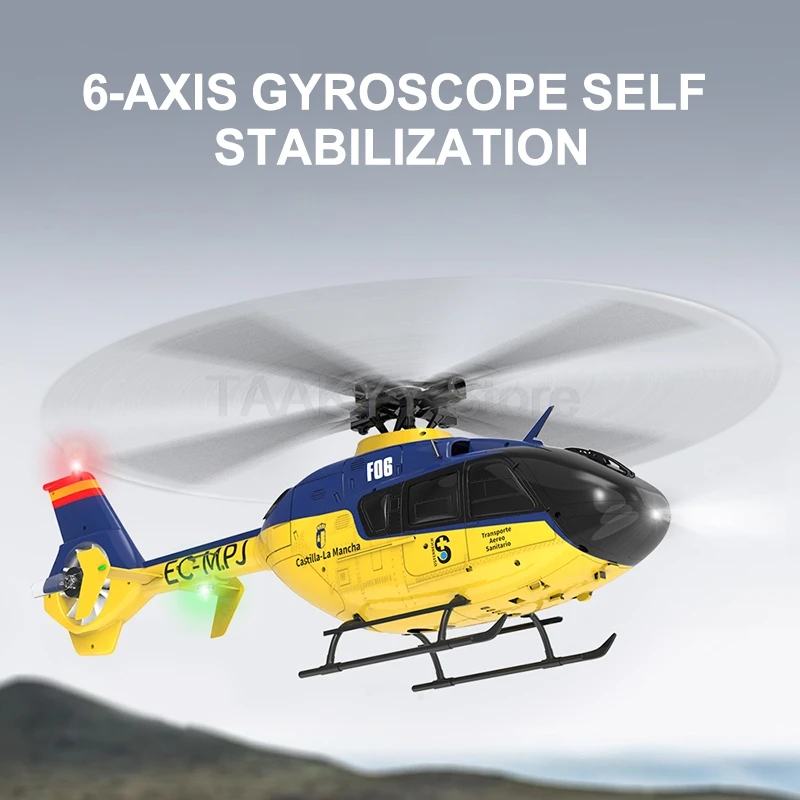 EC135 RC Helicopter with 6-axis Gyro 2.4G 6CH 1:36 Optical Flow Positioning Aircraft Model Brushless Aileron Free Airplane Toys